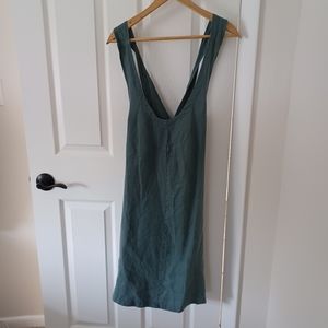 Cut Loose Linen Cross Back Apron Dress w/ Pockets